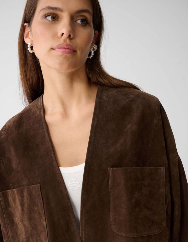 Entspannter Schnitt Wildlederjacke Braun von Mieke SHOEBY WOMEN