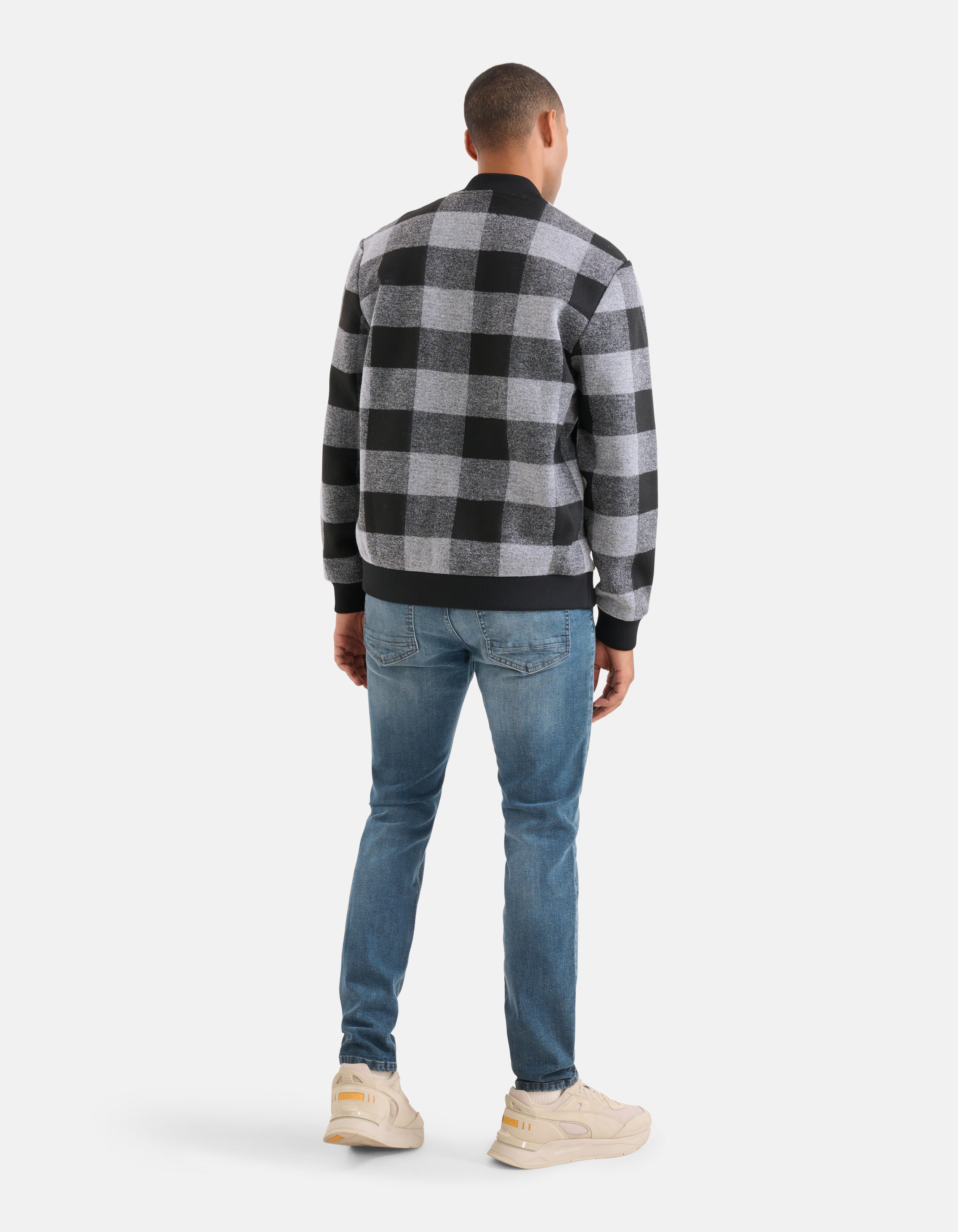 Karierte Bomberjacke Grau SHOEBY MEN