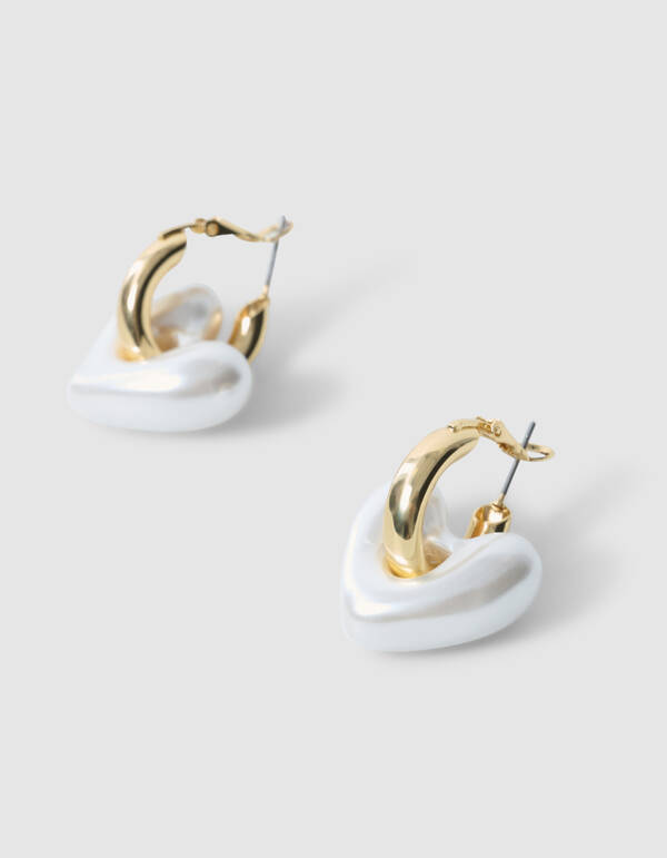 Perlenherz-Creolen Gold SHOEBY ACCESSOIRES