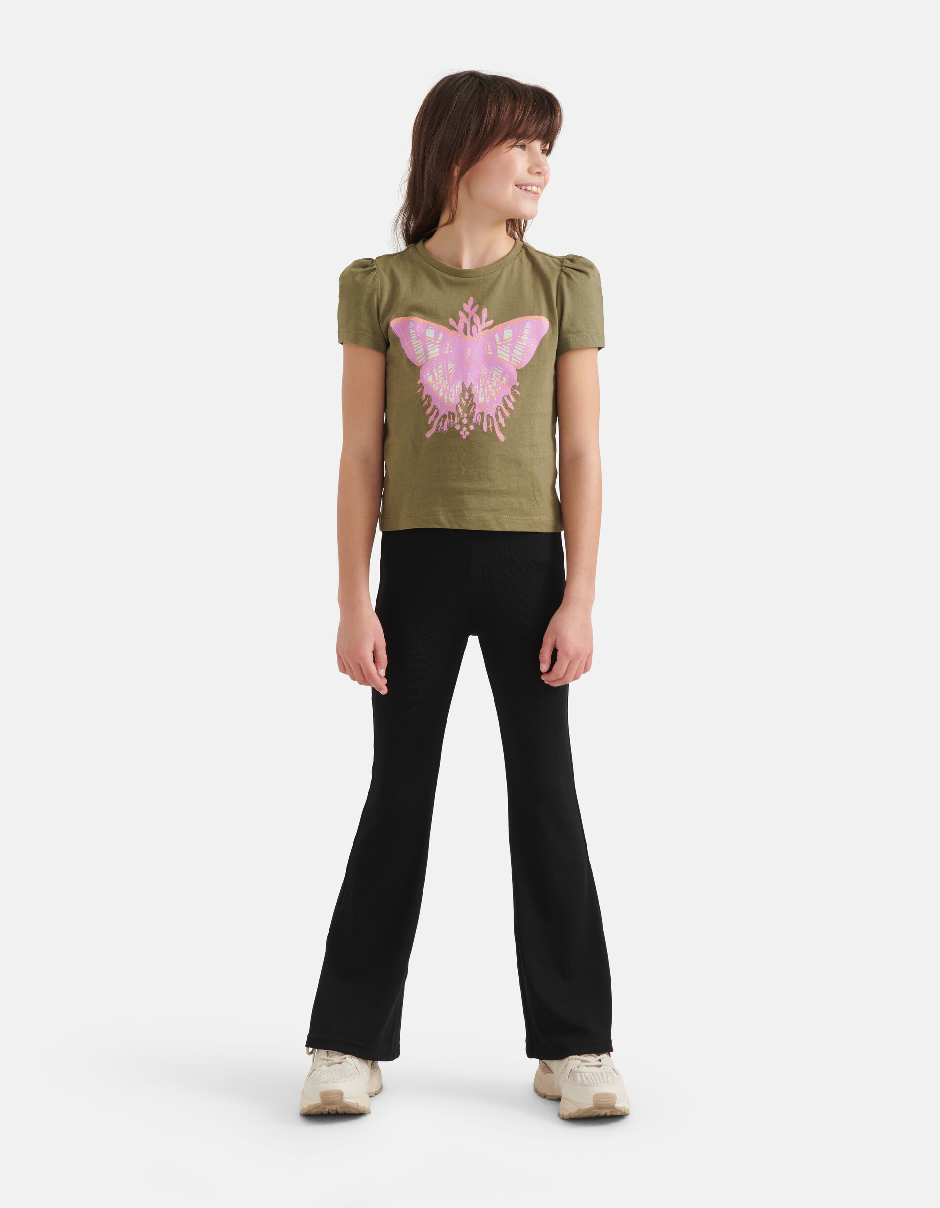Schmetterling T-shirt Dunkelgrün SHOEBY GIRLS