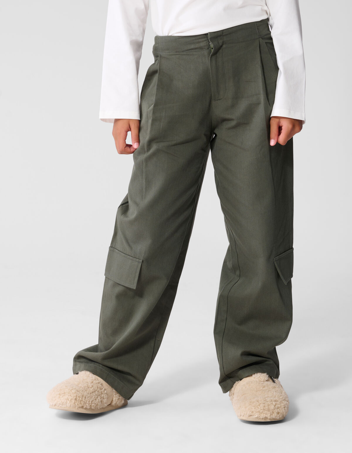 Cargo Barrel Fit Hose Dunkelgr&uuml;n SHOEBY GIRLS
