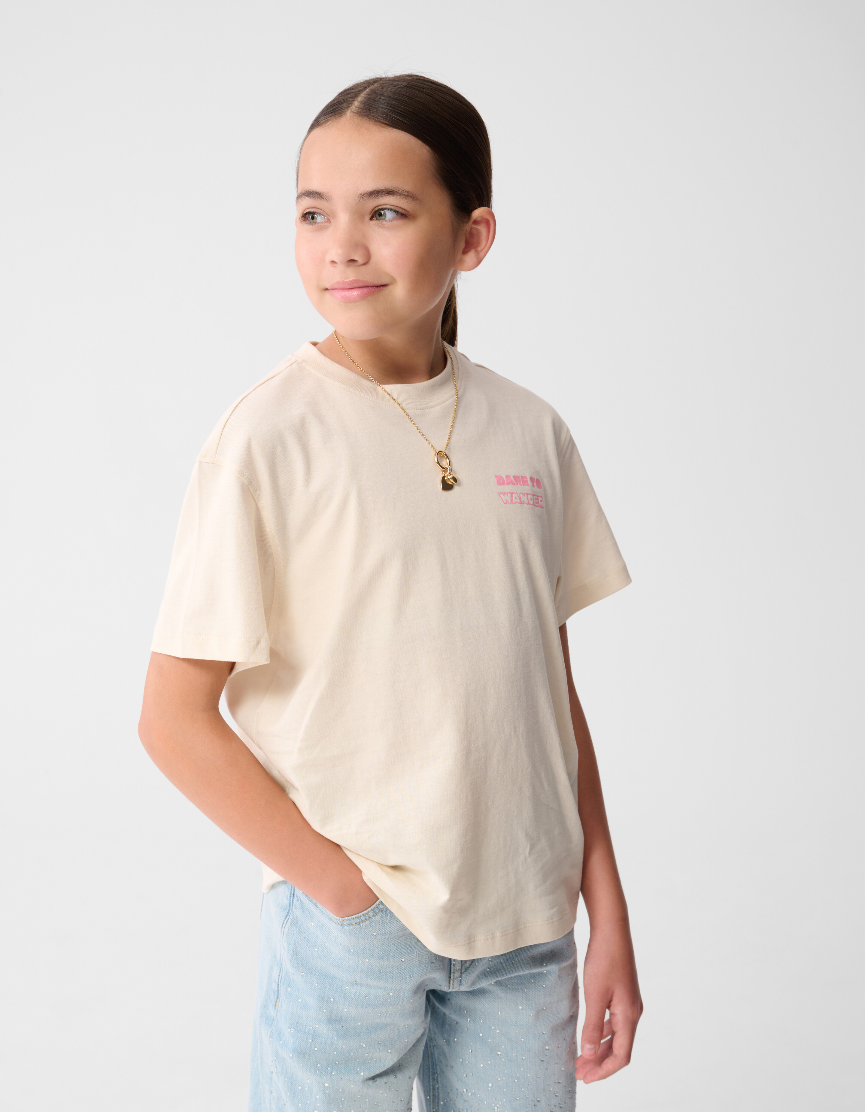 Dare To Wander Artwork T-Shirt Gebrochen Wei&szlig; SHOEBY GIRLS