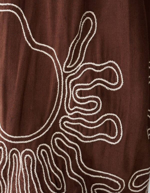 Stickerei Off-Shoulder-Top Braun SHOEBY WOMEN