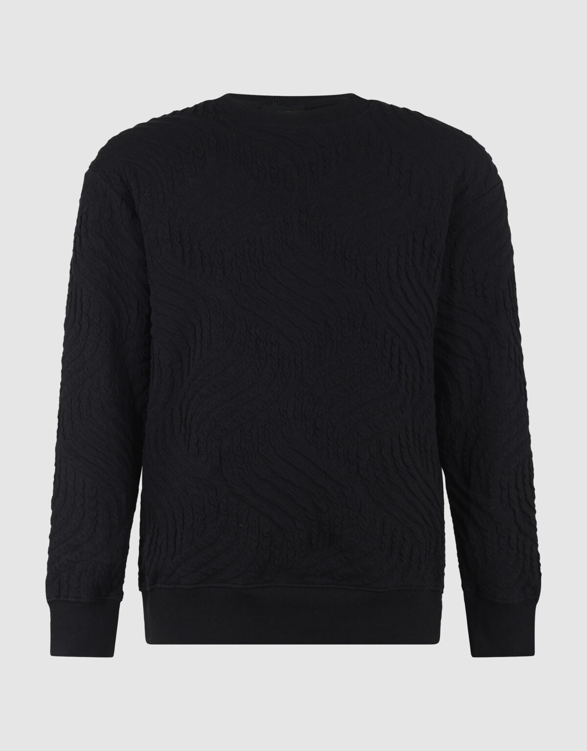 Wellenstruktur Pullover Schwarz SHOEBY MEN