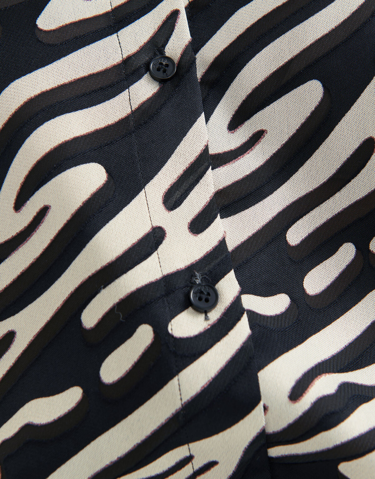 Zebra Burn Out Bluse Schwarz/Weiß SHOEBY WOMEN