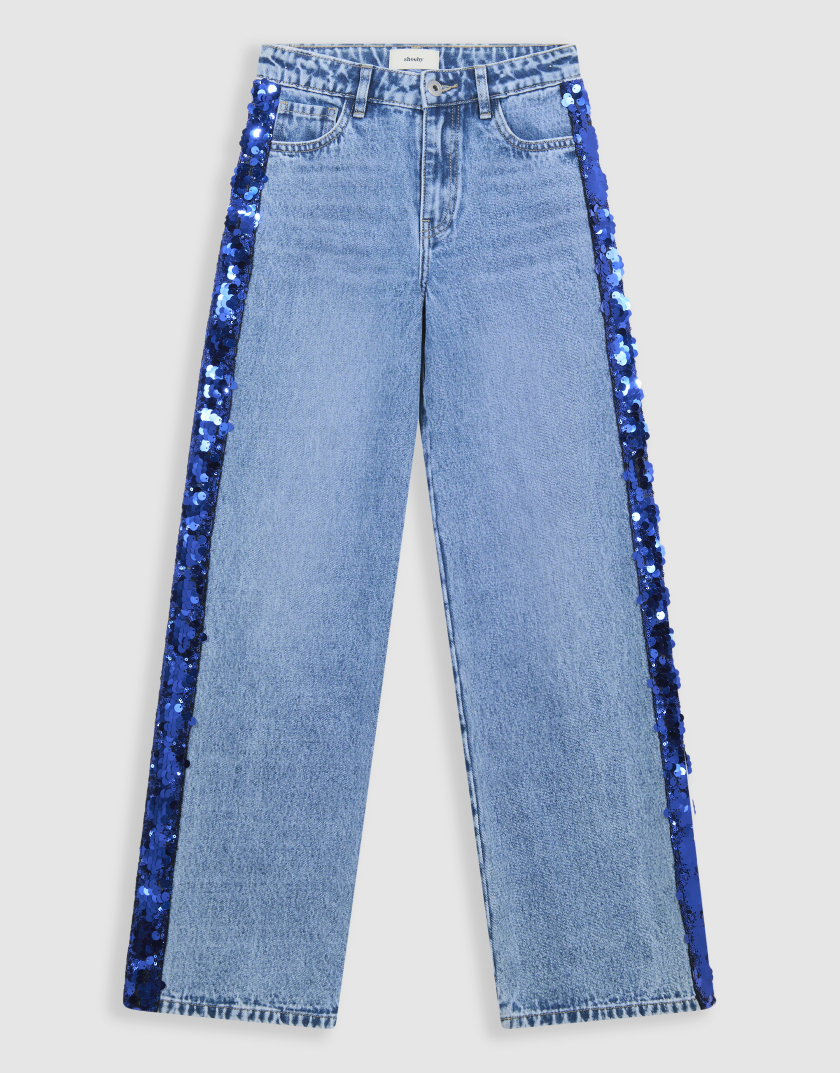 Glitter Tape Wide Leg Jeans Blau SHOEBY ACCESSOIRES