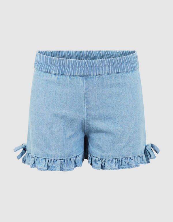 R&uuml;schen-Jeansshorts Blau SHOEBY GIRLS
