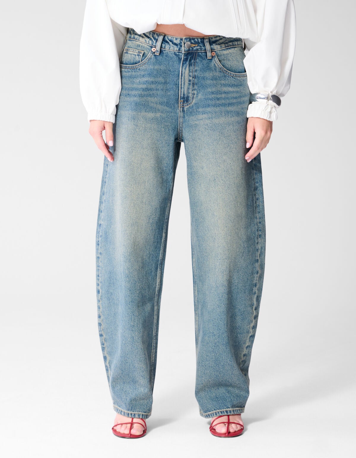 Baggy-Fit-Jeans mit Farbton Dunkelblau SHOEBY WOMEN
