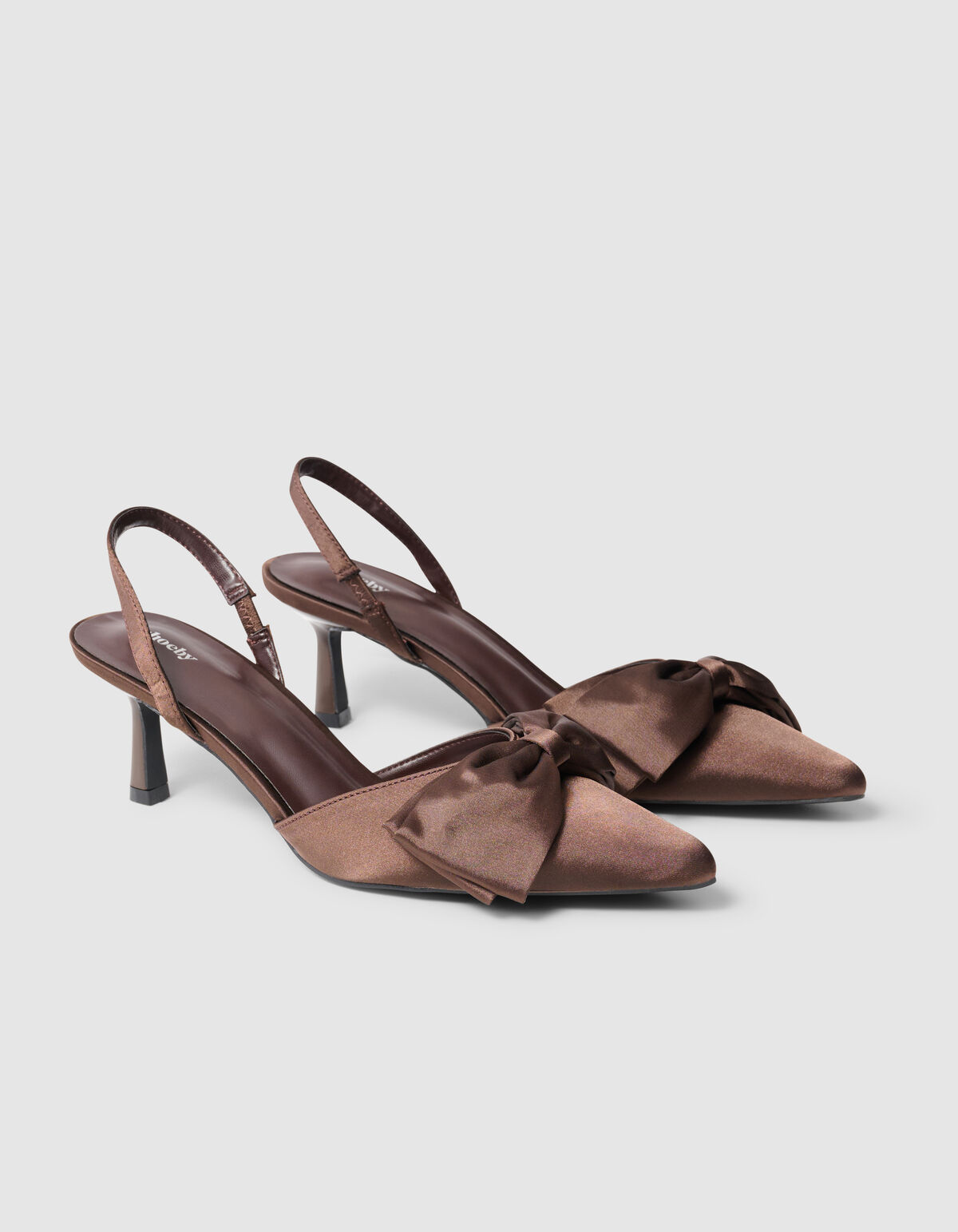 Braune Satin-Schleifen-Pumps SHOEBY SHOES