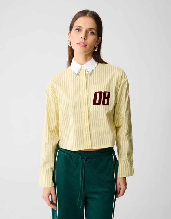 Bluse mit Strasskragen, hellgelb SHOEBY WOMEN