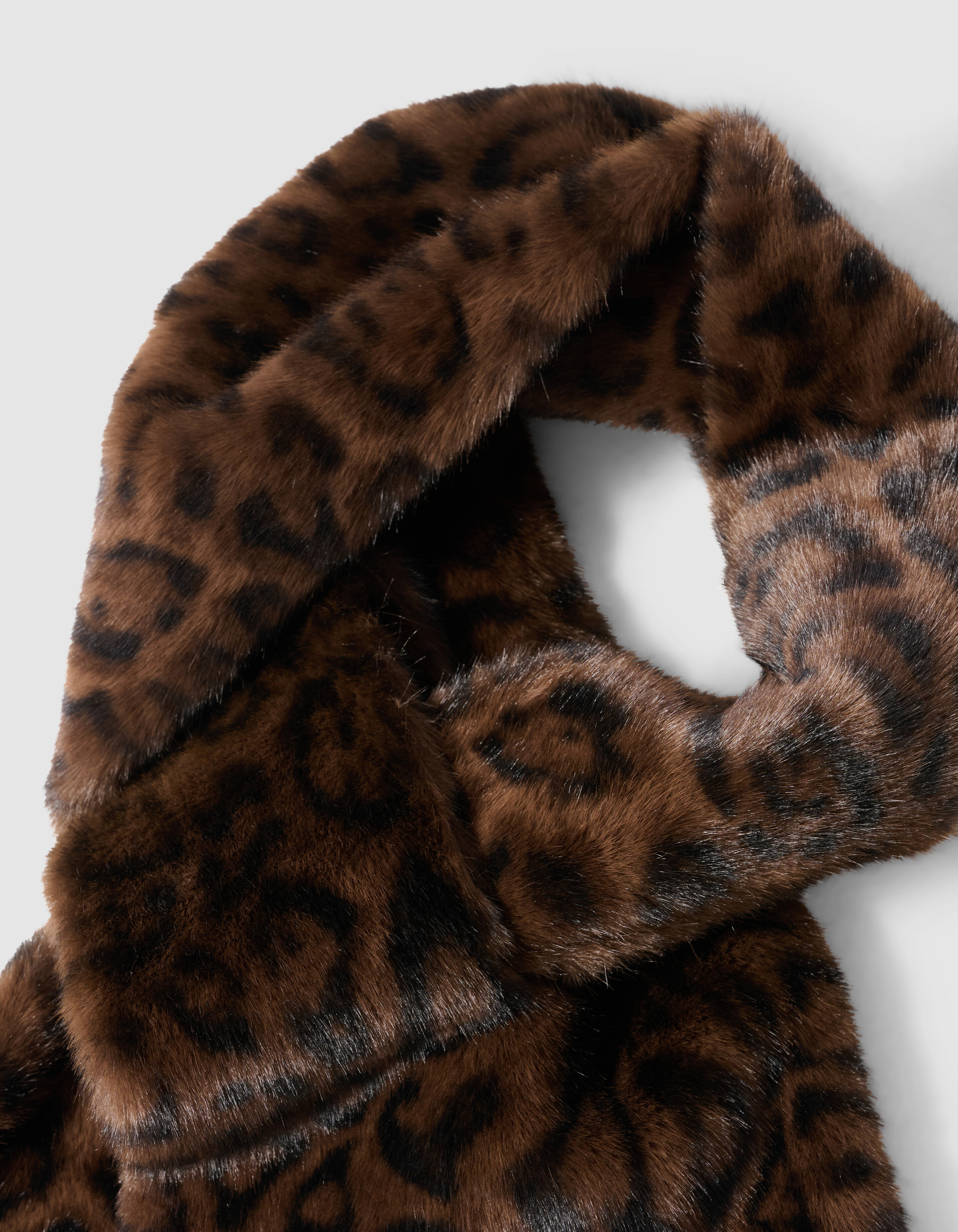 Leopard Faux Fur Schal Braun SHOEBY ACCESSOIRES
