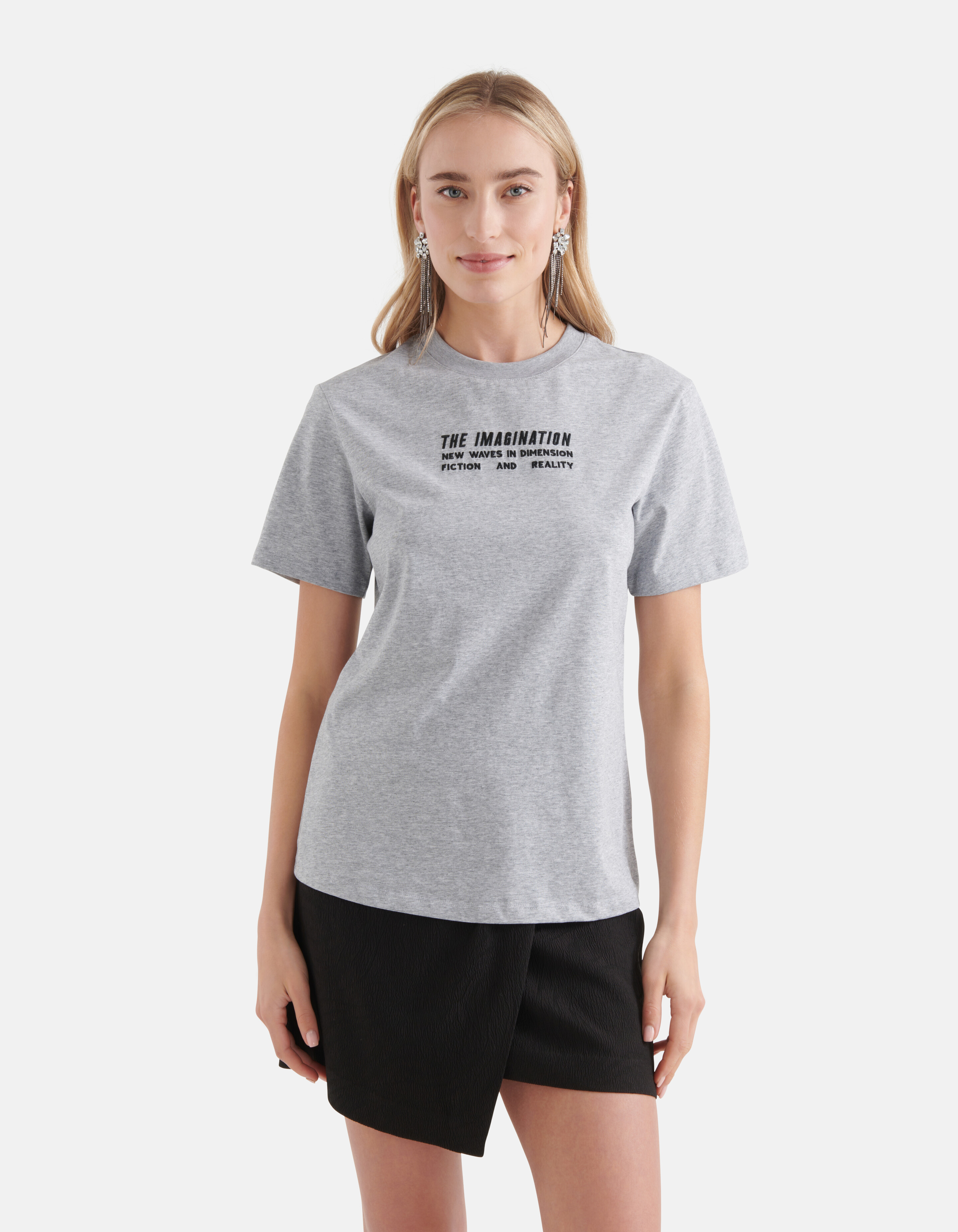 Mini Artwork T-Shirt Hellgrau SHOEBY WOMEN