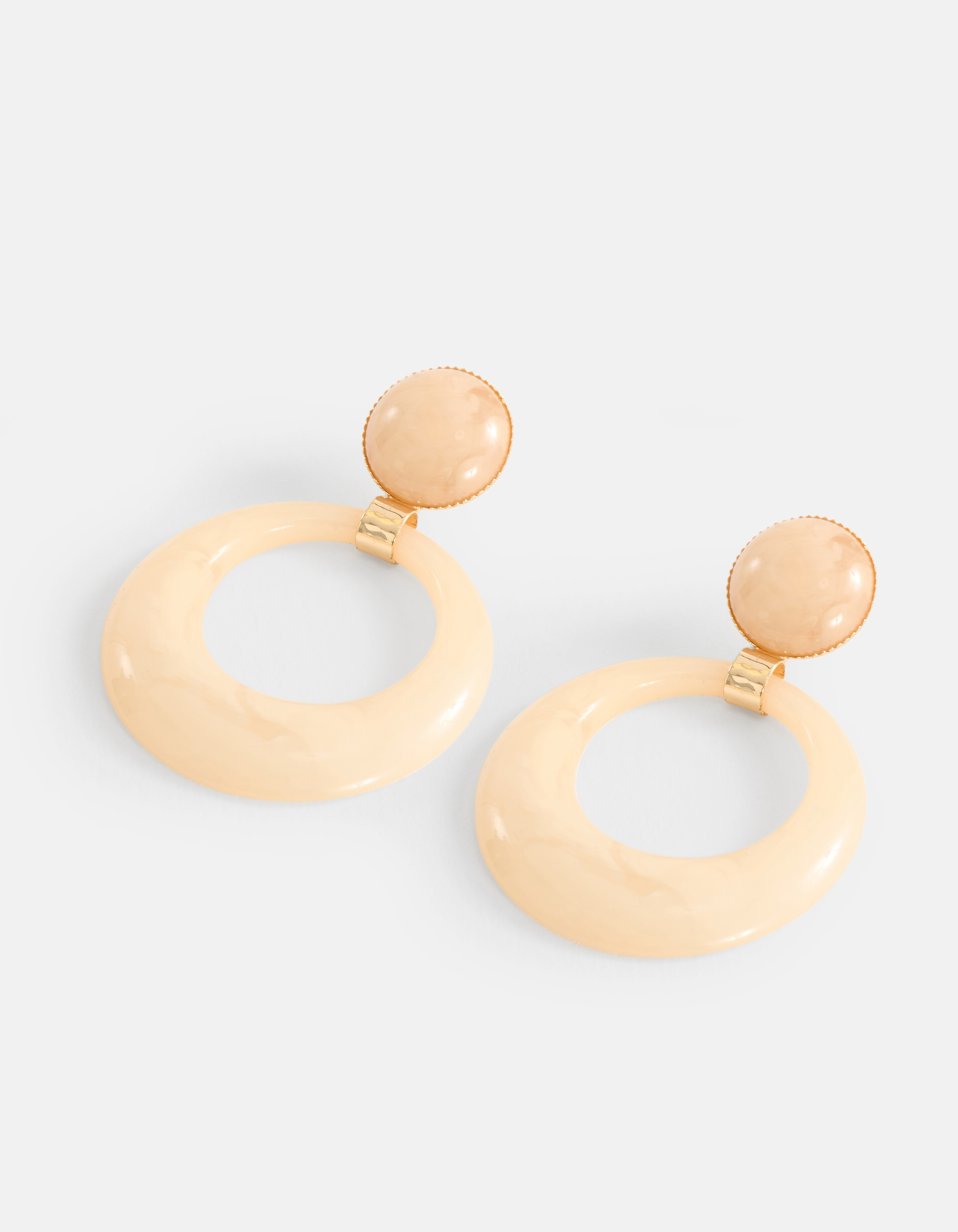 Runde Ohrringe Beige SHOEBY ACCESSOIRES