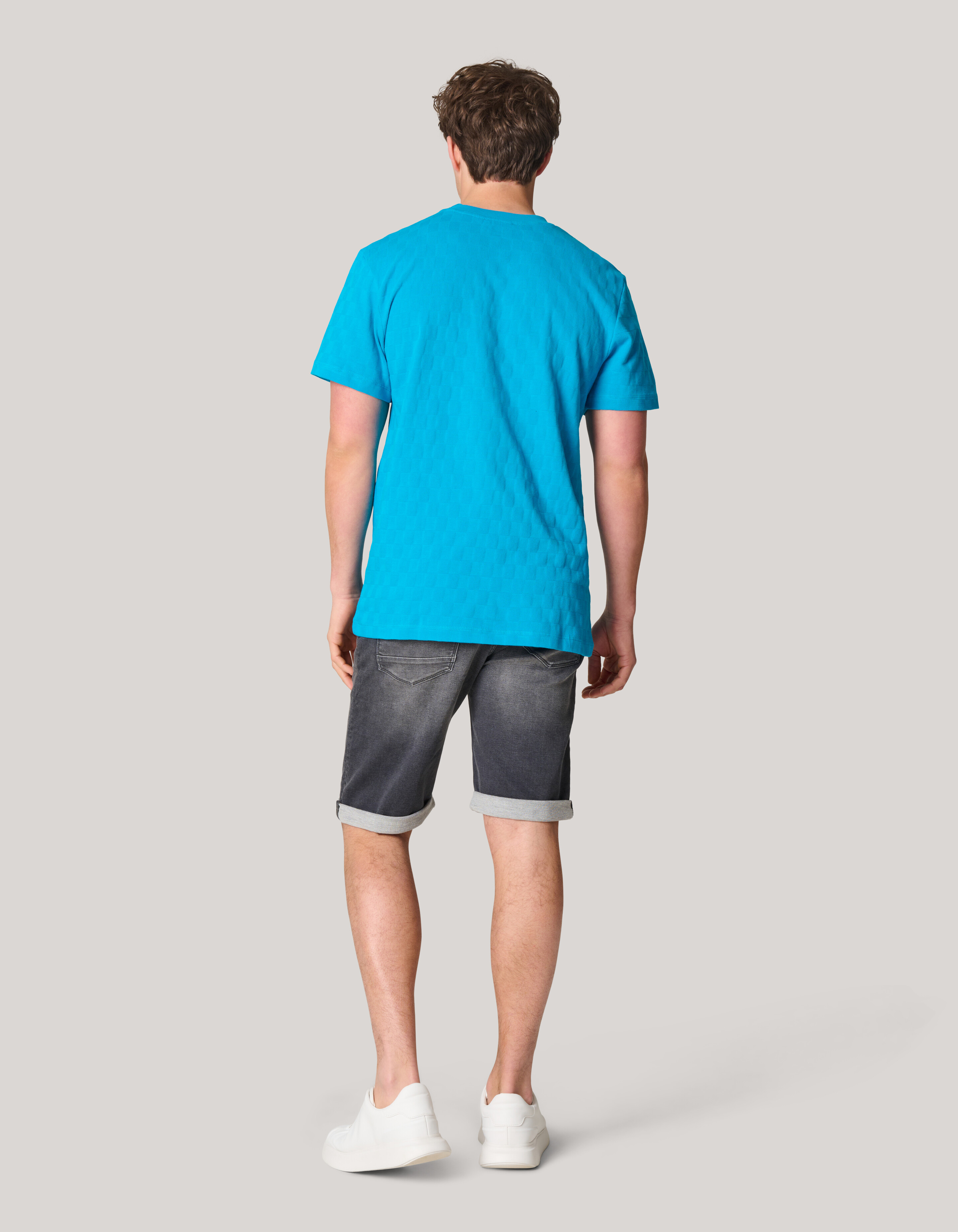 Block Textur Shirt Blau SHOEBY MEN