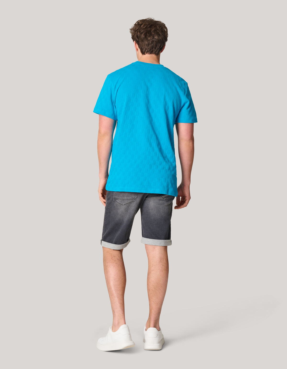 Block Textur Shirt Blau SHOEBY MEN