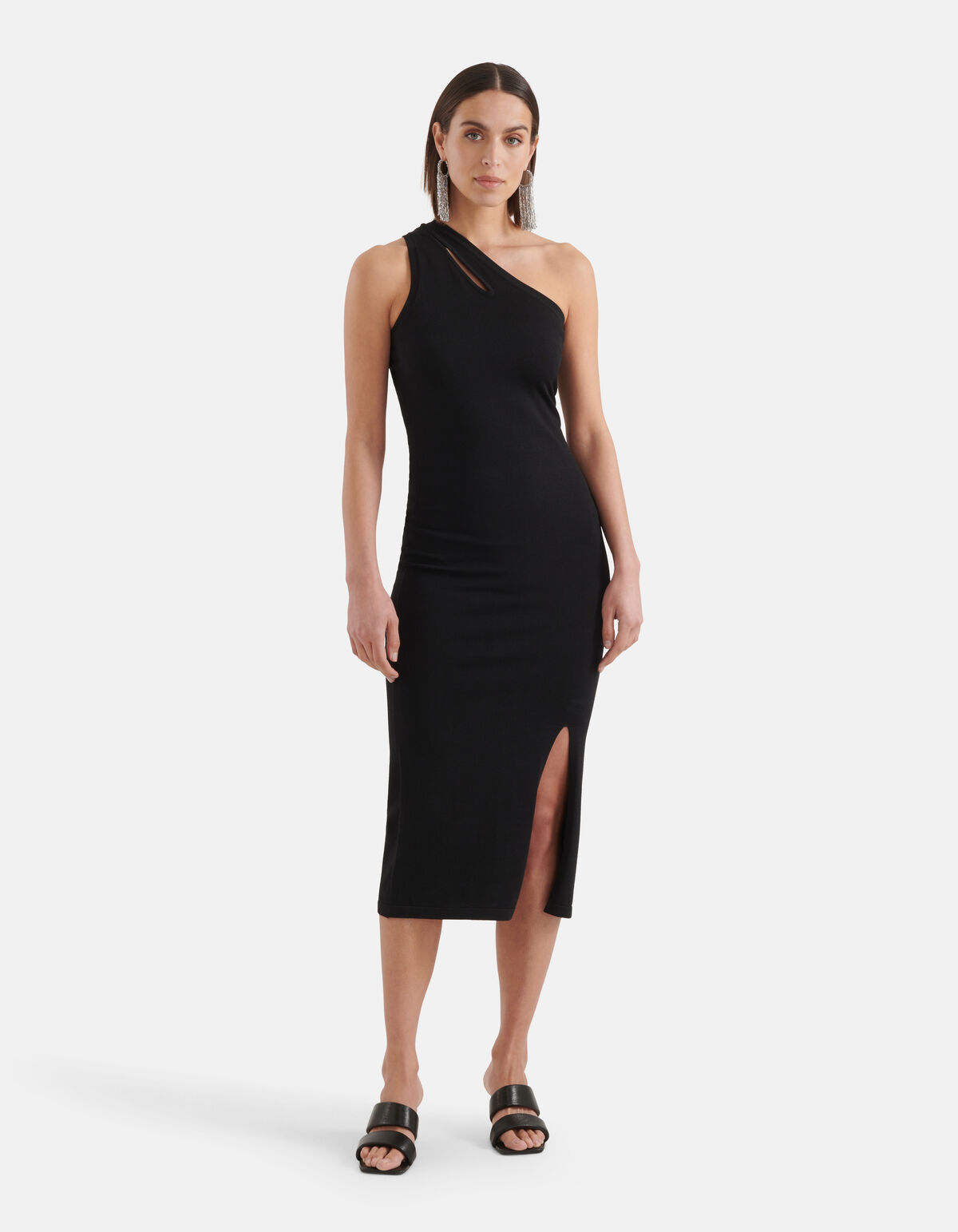 Asymmetrisches ausgeschnittenes Kleid Schwarz SHOEBY WOMEN