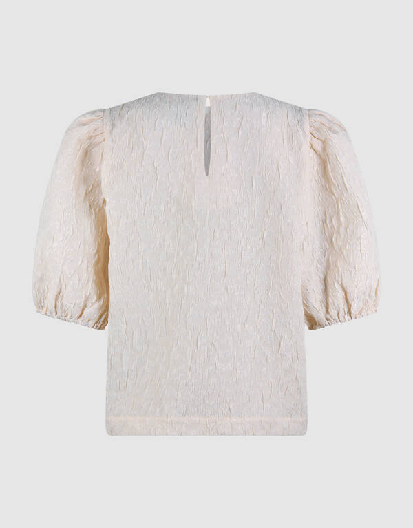 Jacquard Struktur Top Gebrochen Wei&szlig; SHOEBY WOMEN