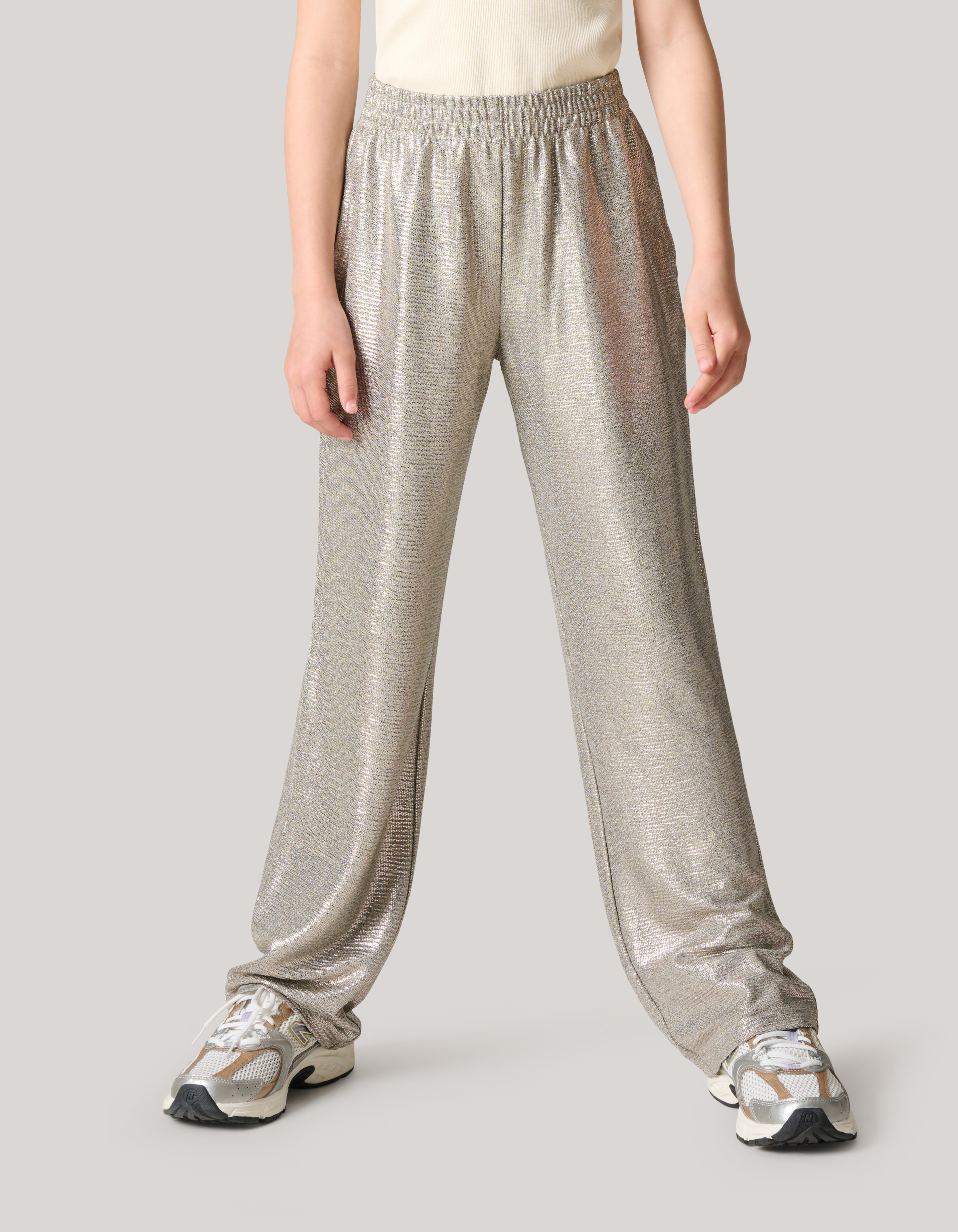 Metallische Hose mit weitem Bein Silber SHOEBY GIRLS