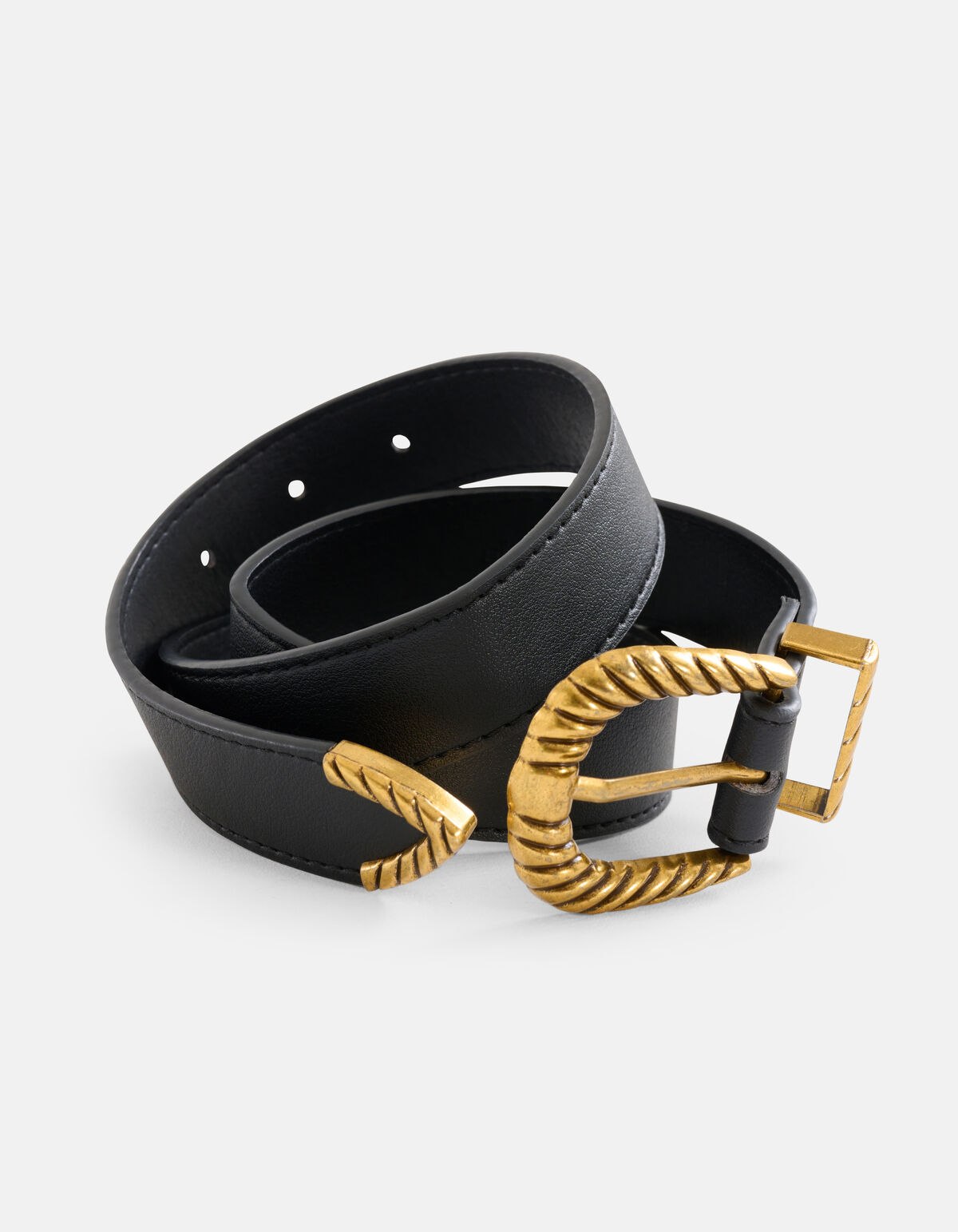 Gestreifter Schnallengürtel Gold SHOEBY ACCESSOIRES