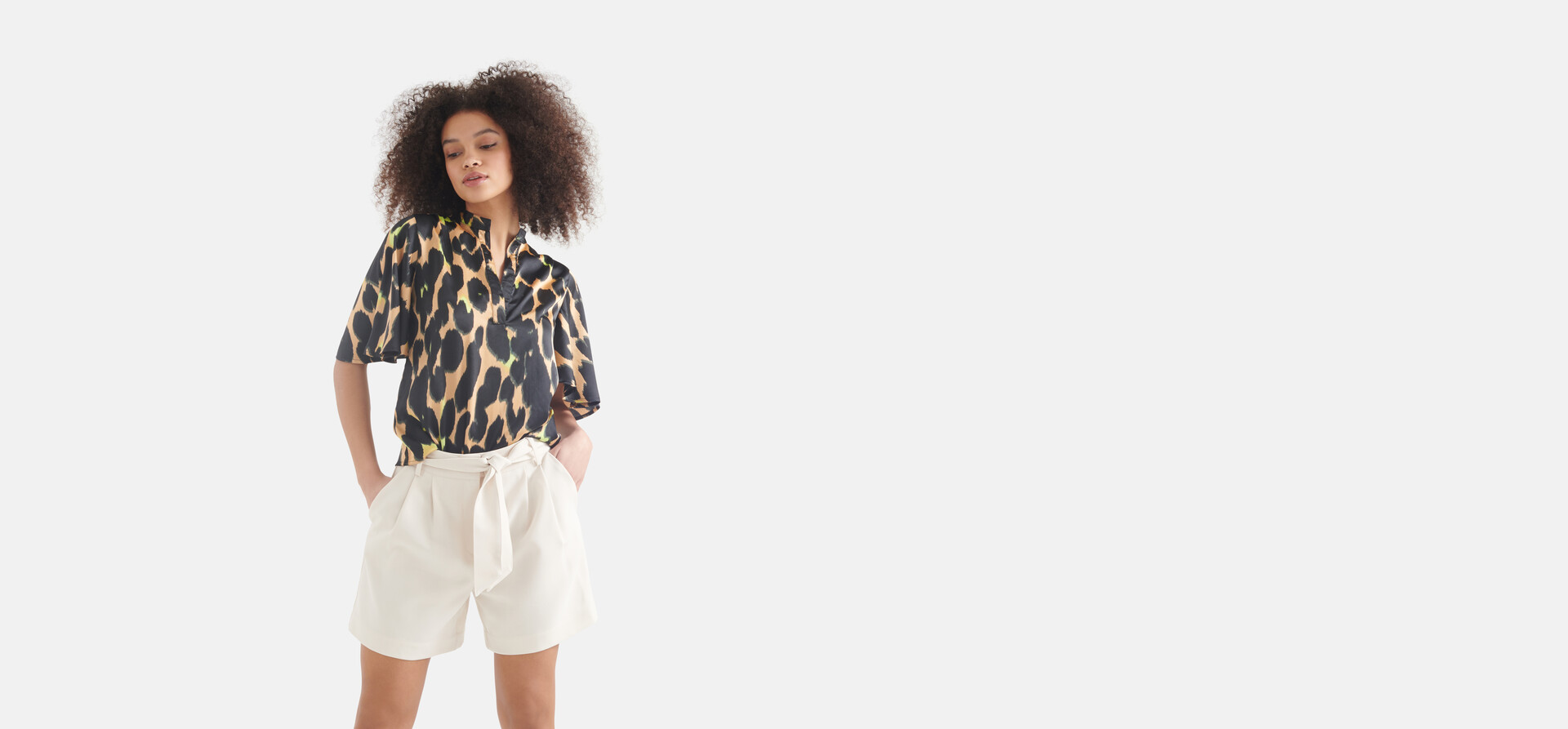 Top mit Leopardenmuster Braun SHOEBY WOMEN