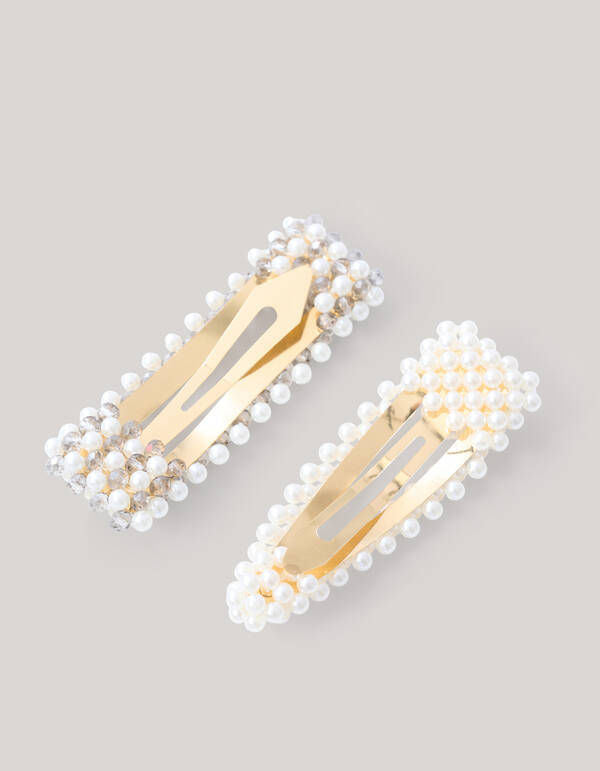 Perlen Haarspange Aus Weiß SHOEBY ACCESSOIRES