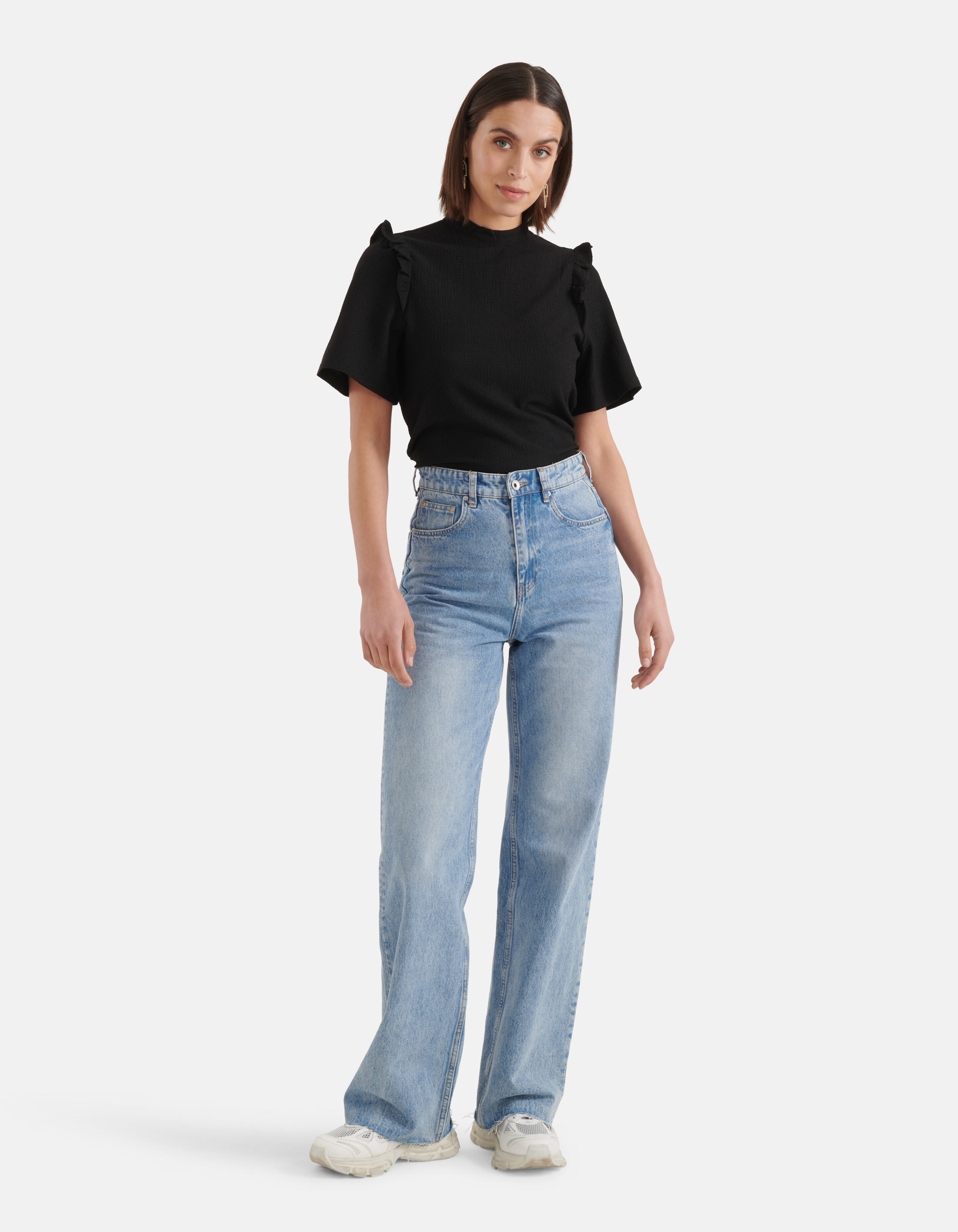 Crinkle Top Schwarz SHOEBY WOMEN