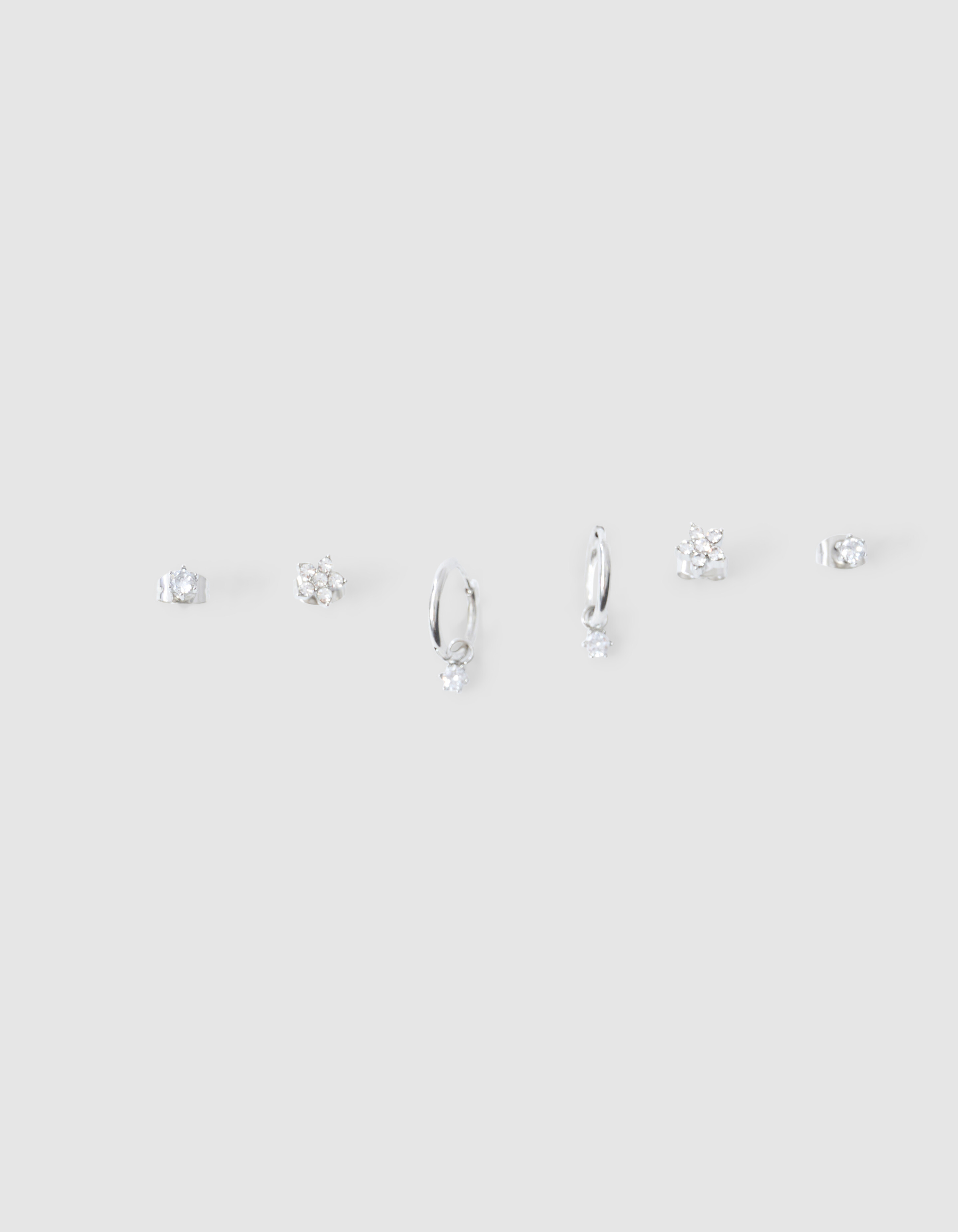 Strass Ohrringe Set Silber SHOEBY ACCESSOIRES