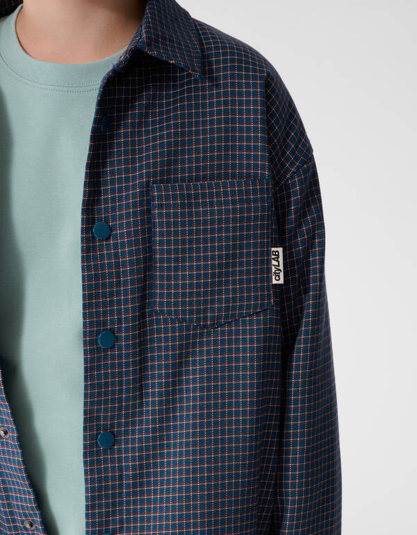 Oversized Padded Overshirt Dunkelblau SHOEBY BOYS