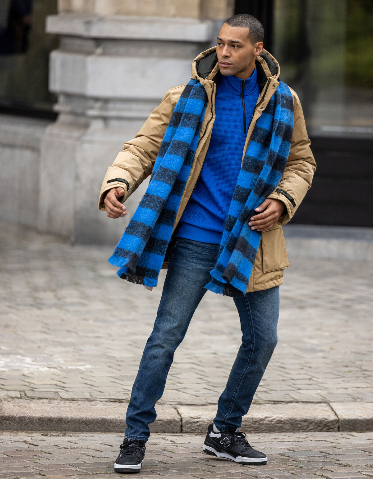 Pullover mit gesteppter Struktur und halbem Reißve SHOEBY MEN