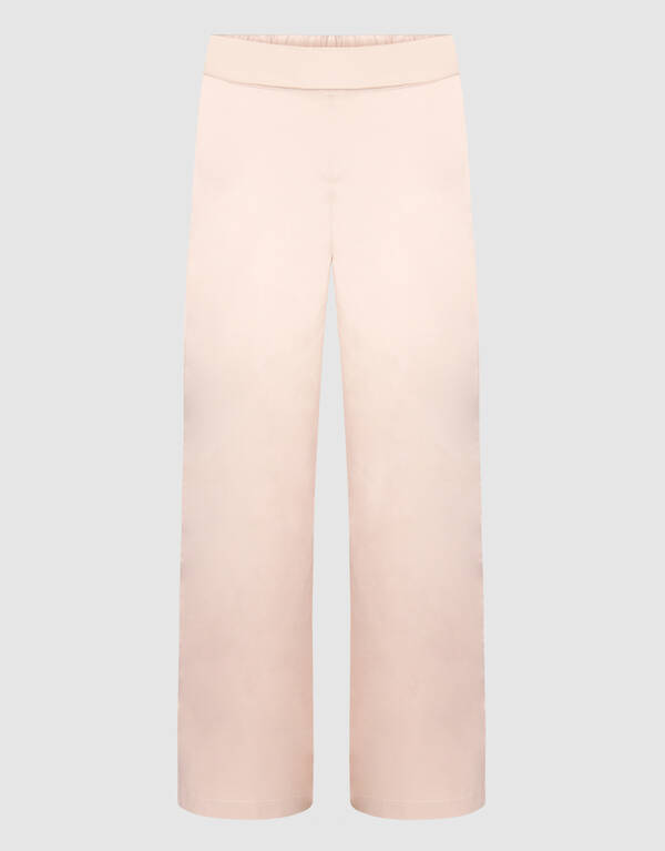 Satin Wide Leg Trousers Sand SHOEBY WOMEN