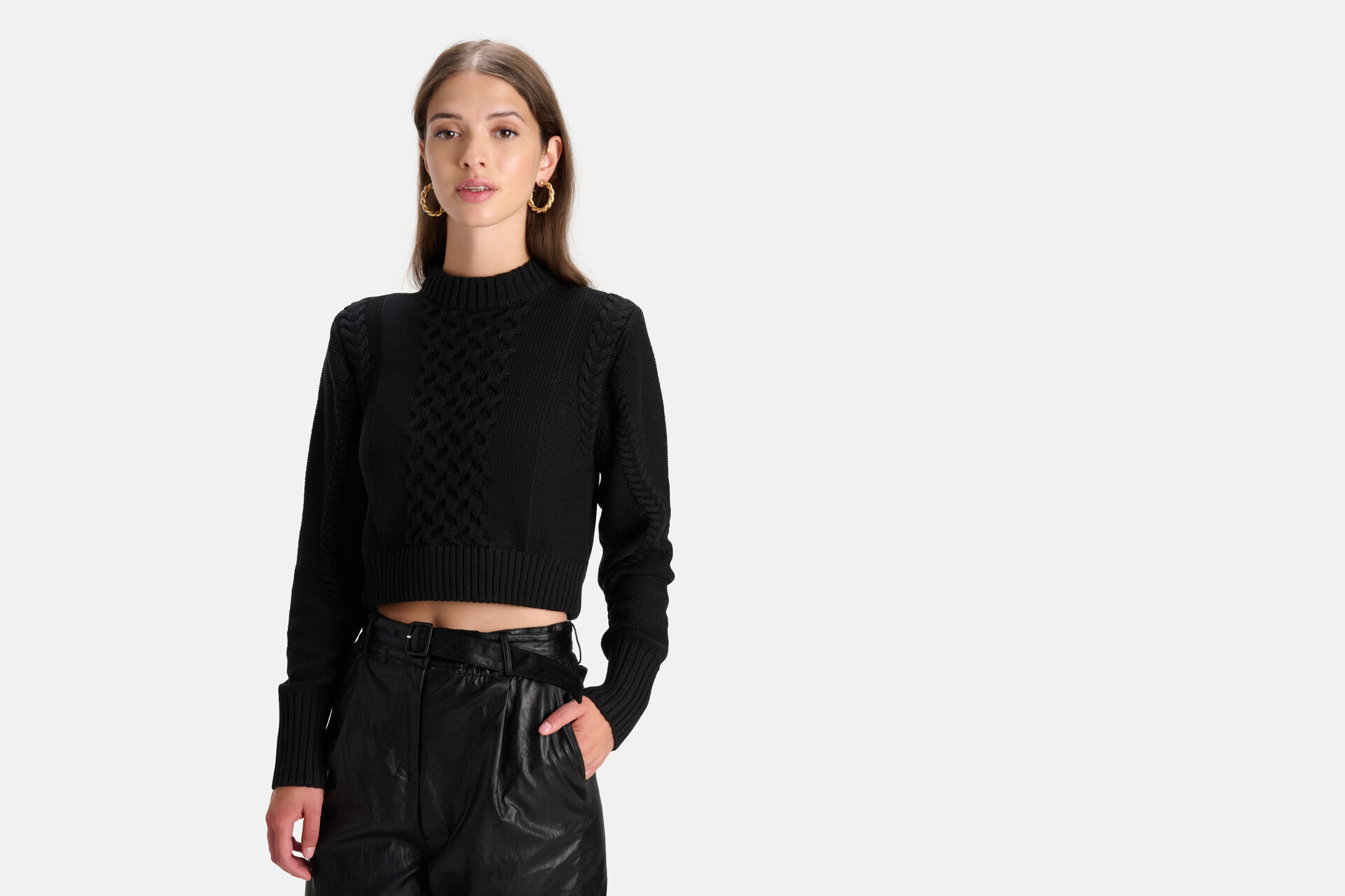 Gekürzter Pullover aus Zopfstrick SHOEBY WOMEN