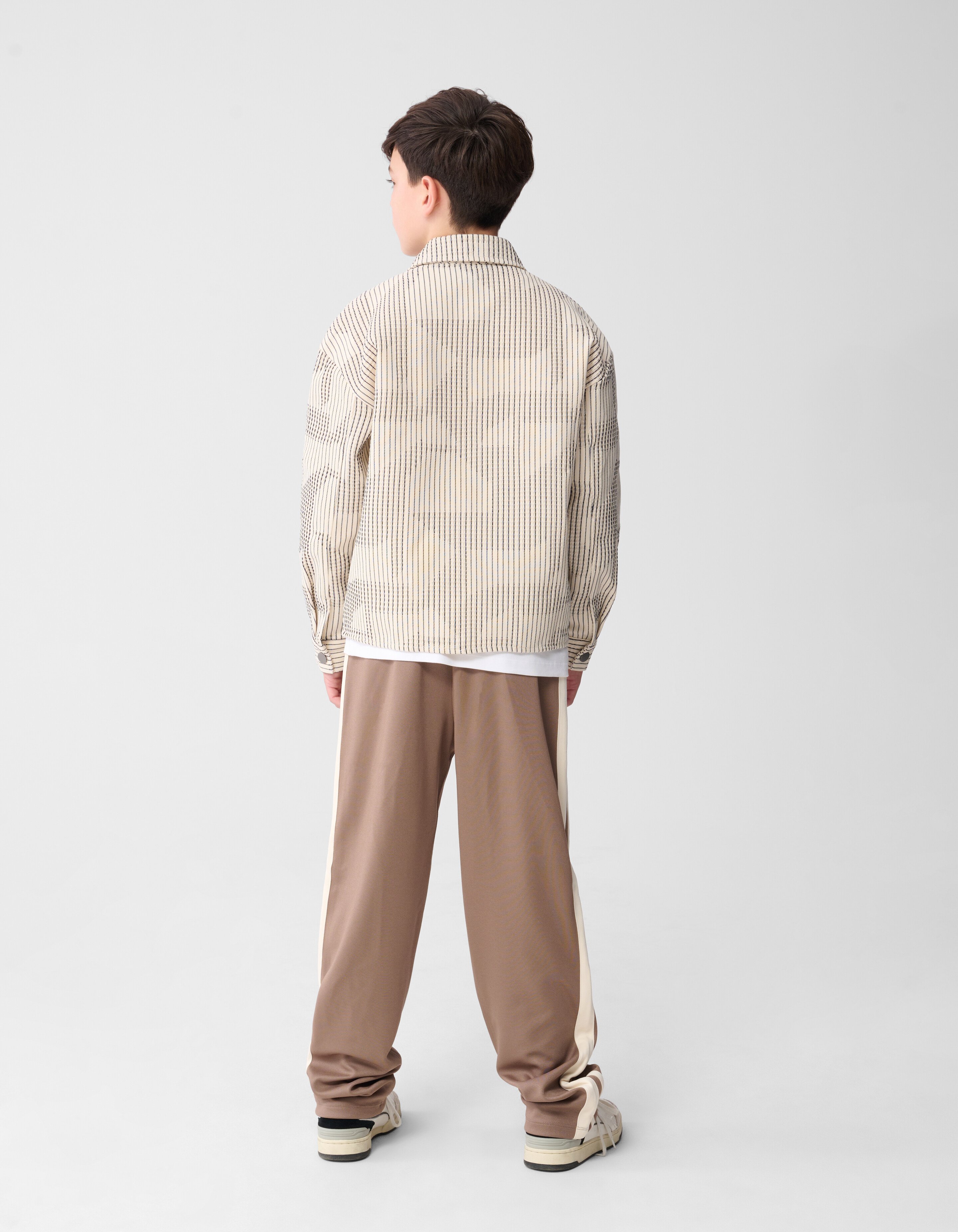 Waffle-Stripe-Overshirt Gebrochen Wei&szlig; SHOEBY BOYS