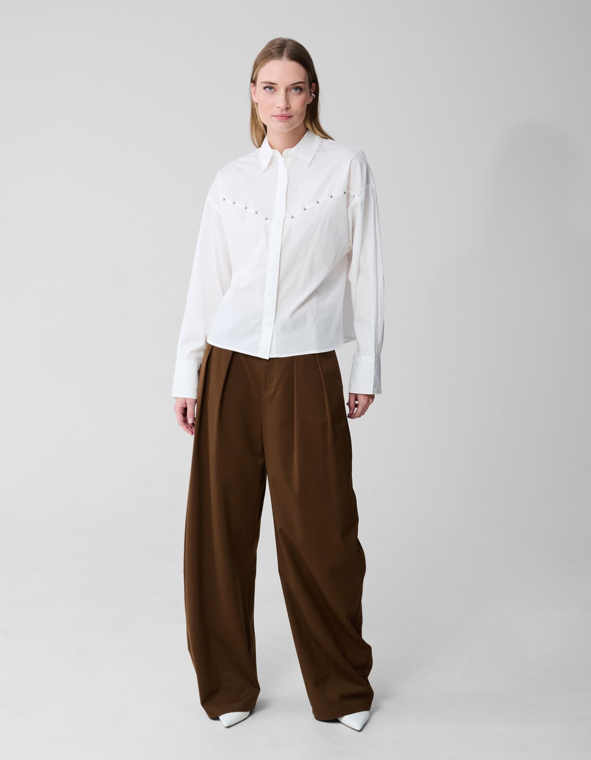 Bluse aus Popeline mit Nieten SHOEBY WOMEN