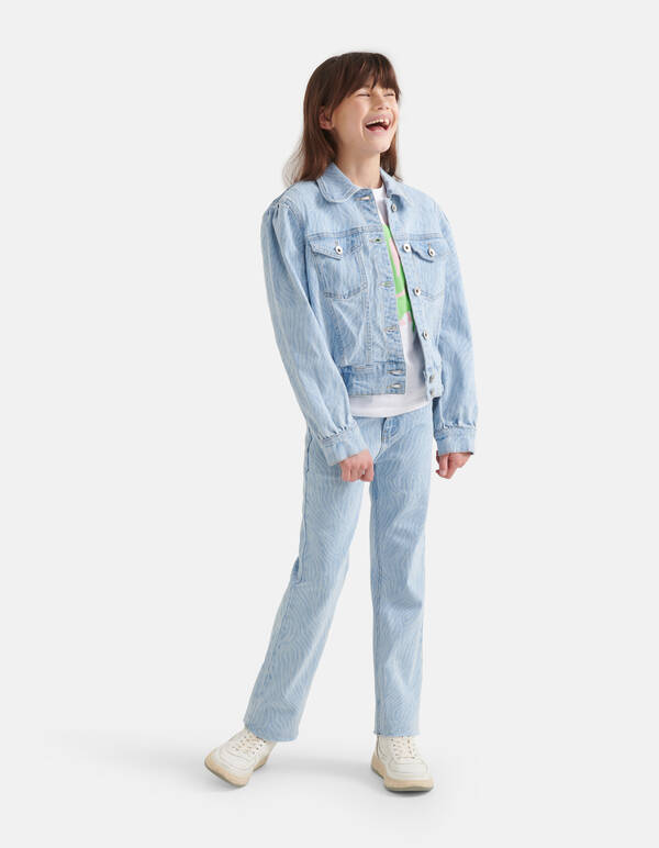 Jeansjacke mit Zebramuster Gebleicht SHOEBY GIRLS