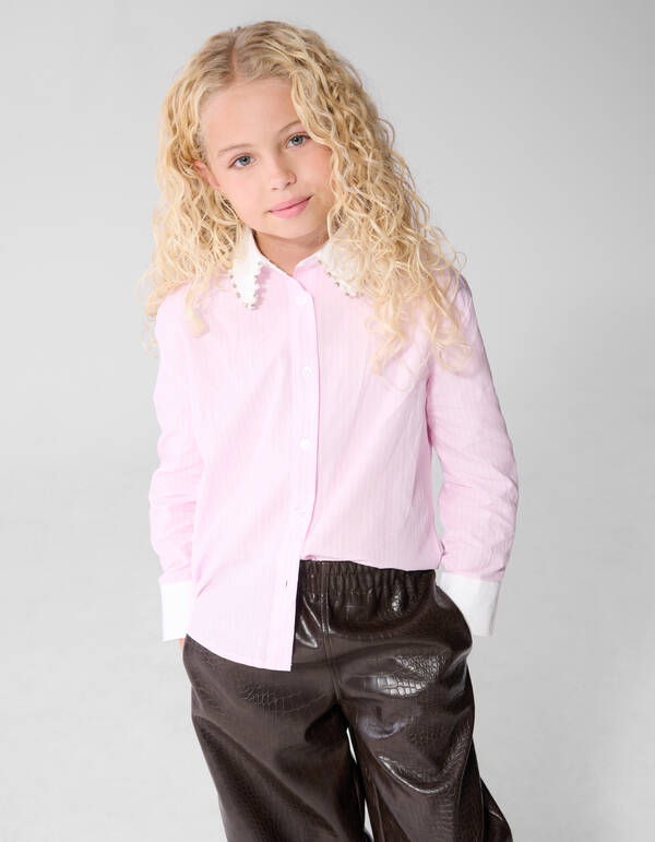Bluse Mit Nadelstreifen Rosa SHOEBY GIRLS