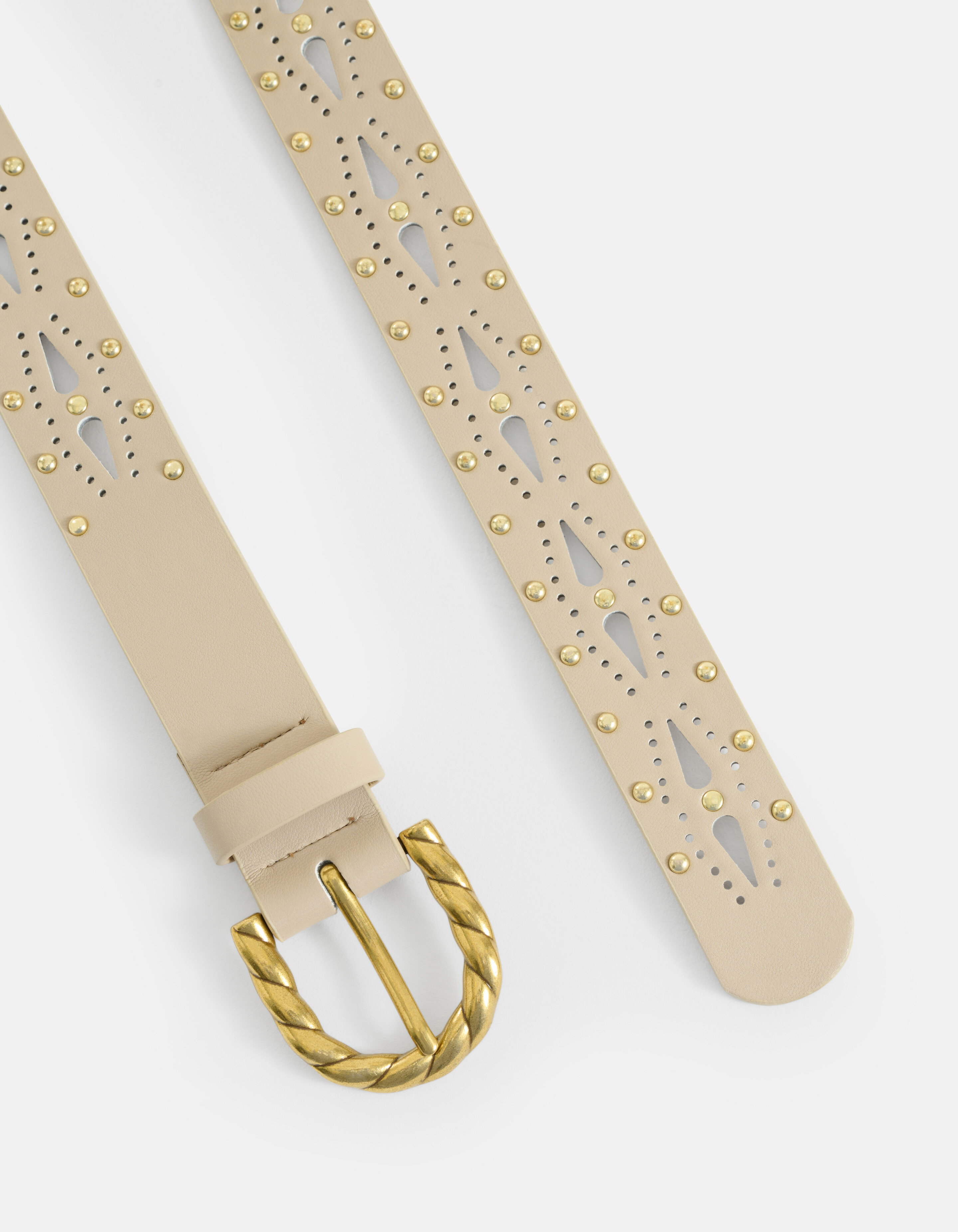 Gürtel mit gedrehter Schnalle Beige SHOEBY ACCESSOIRES