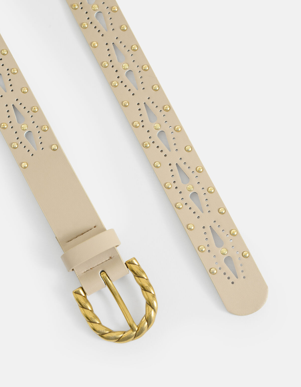Gürtel mit gedrehter Schnalle Beige SHOEBY ACCESSOIRES