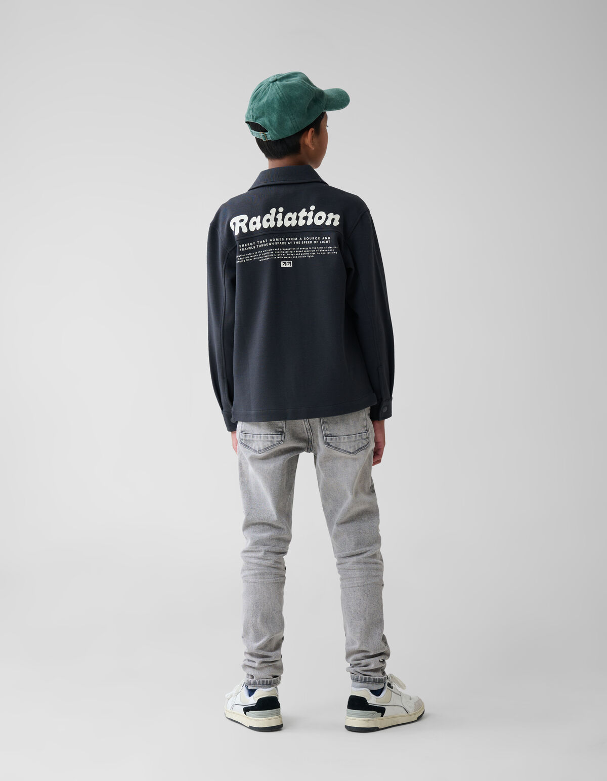 Printed Überhemd Dunkelgrau SHOEBY BOYS