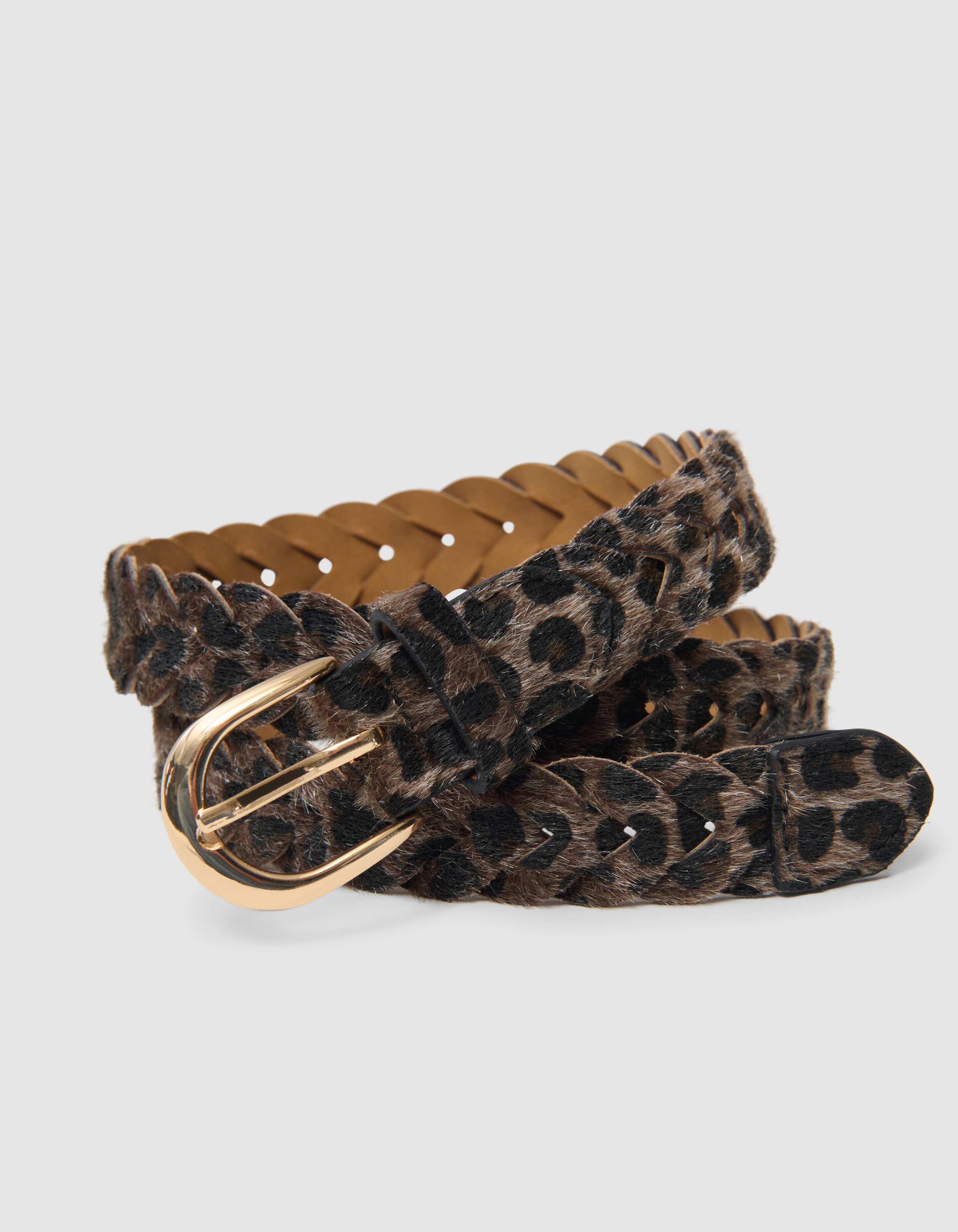 Geflochtener Leoparden-Gürtel Braun SHOEBY ACCESSOIRES