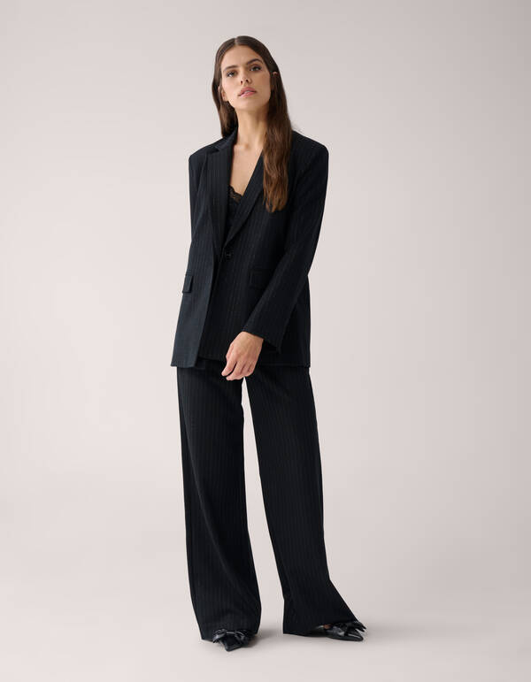 Pinstripe Blazer Zwart By Mieke SHOEBY WOMEN