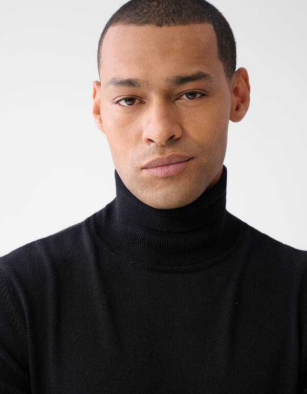 Basic Rollkragenpullover Schwarz SHOEBY MEN