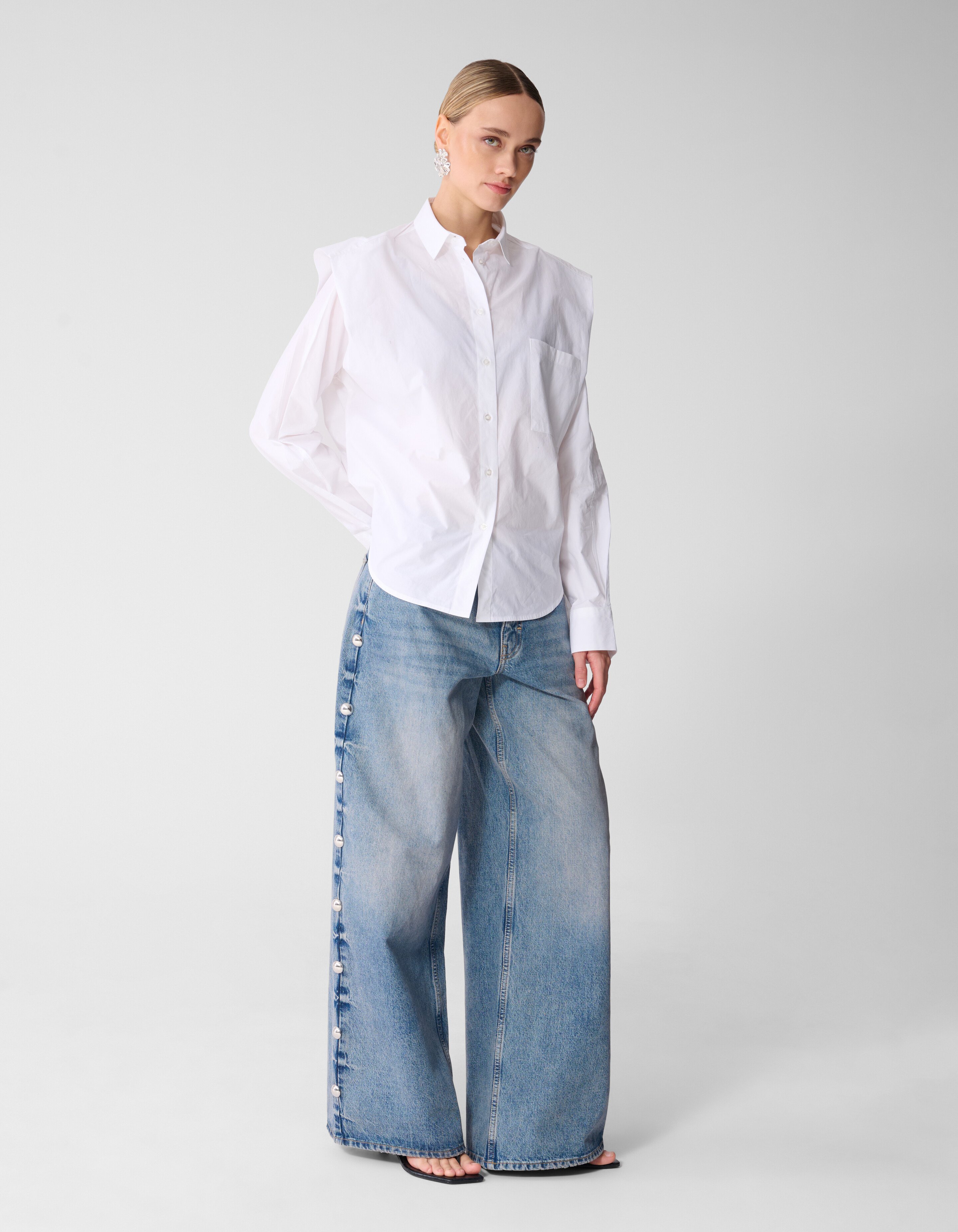 Big Stud Wide Leg Fit Jeans Mediumstone SHOEBY WOMEN