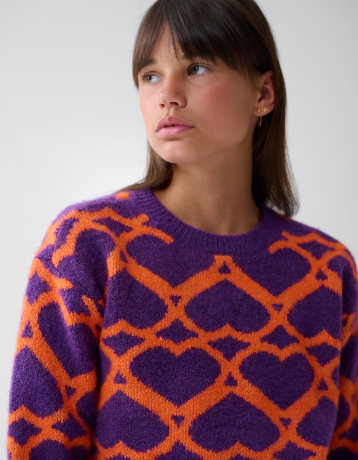 Lila Pullover mit Herzmotiv By Furmey SHOEBY GIRLS