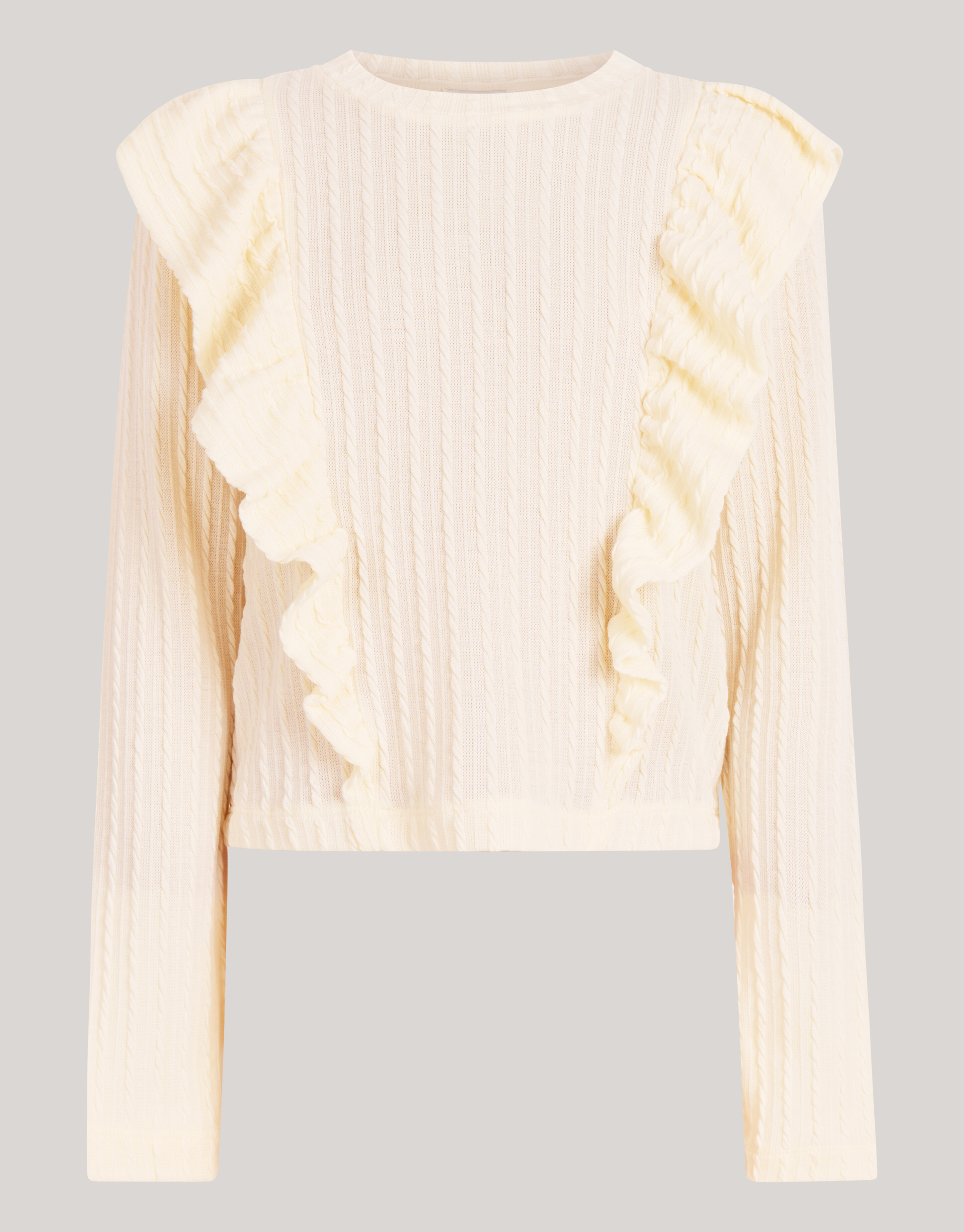 Kabel-Rüschen-Top Off White SHOEBY GIRLS