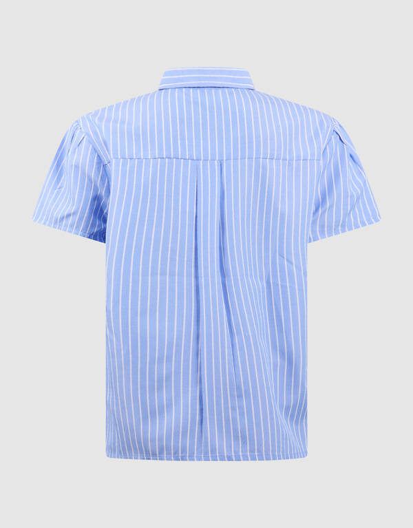 Strik Pinstripe Bluse Hellblau SHOEBY GIRLS