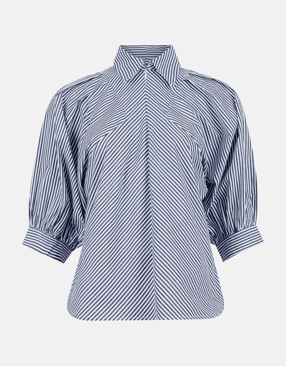 Zipper Stripe Blouse Zwart SHOEBY WOMEN