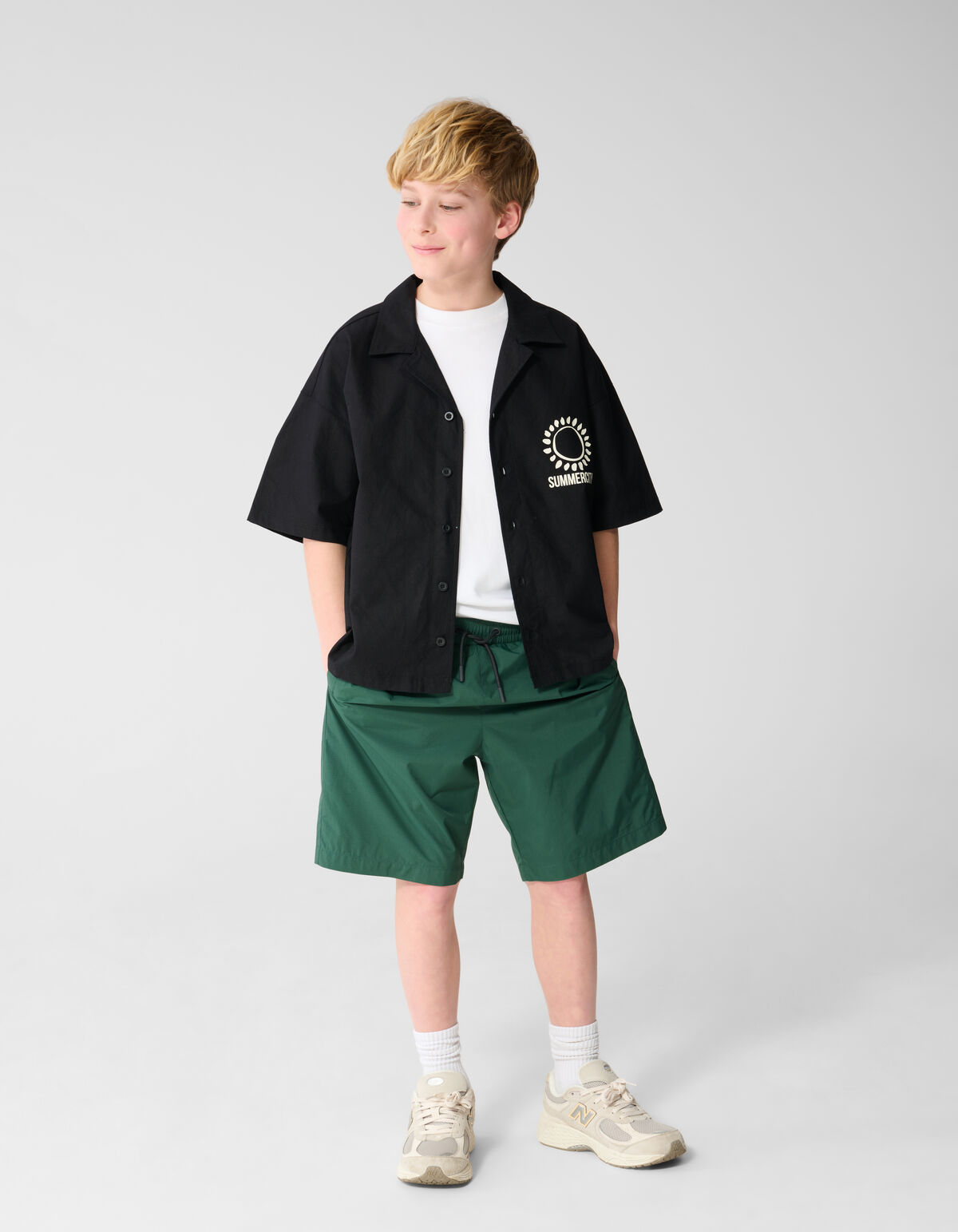 Linnen Artwork Overshirt Schwarz SHOEBY BOYS