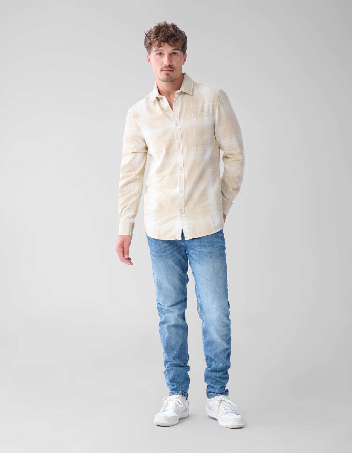 Flanell Karohemd Beige SHOEBY MEN