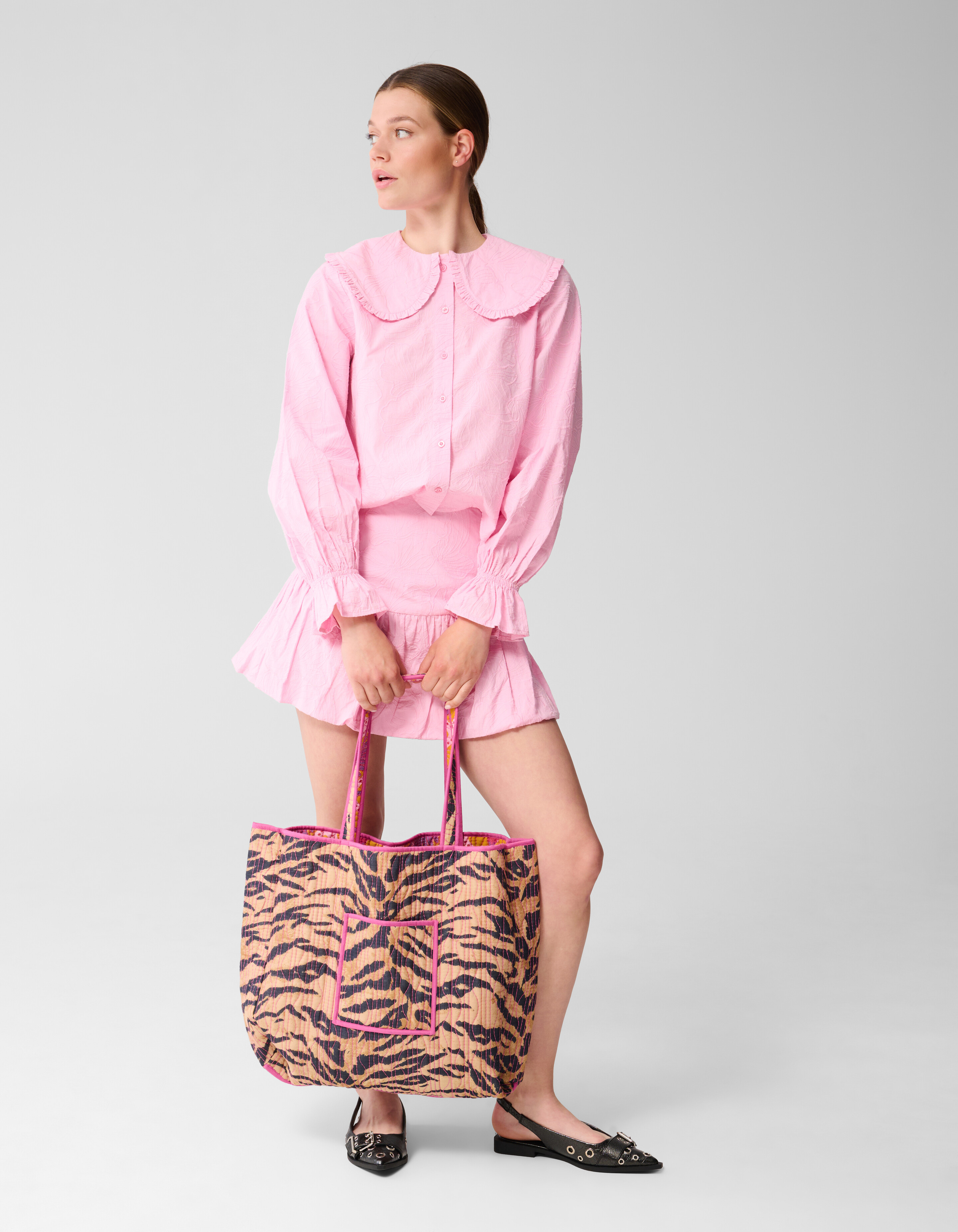 Beidseitig bedruckter Shopper Orange SHOEBY ACCESSOIRES