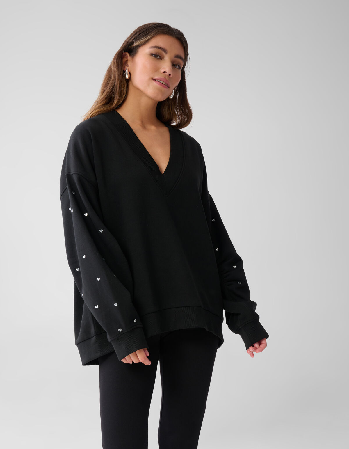 Herz-Nieten-Pullover Schwarz SHOEBY WOMEN